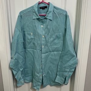 Long sleeve linen shirt by Cremieux , blue